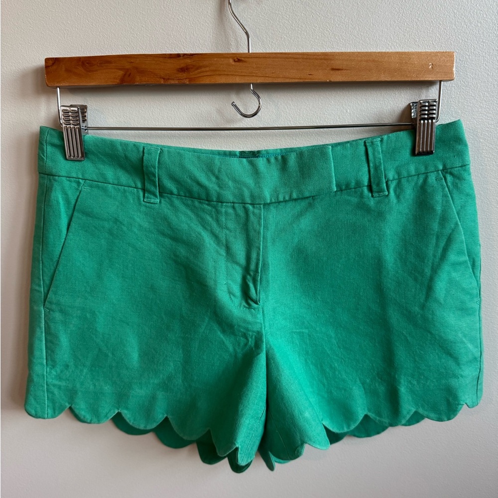J. Crew High Waist Green Tailored Shorts